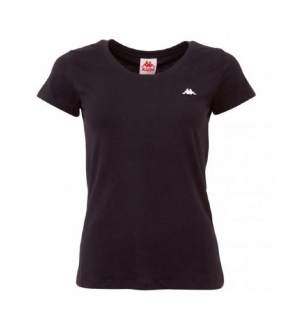 Γυναικείο μπλουζάκι Halina Kappa, μαύρο 308000 19-4006Γυναικείο μπλουζάκι Kappa, κατασκευασμένο από μαλακό βαμβακερό ύφασμα.Μέση κοπή, στρογγυλή λαιμόκοψη.Κλασικό μπλουζάκι που ταιριάζει με τζινΥλικό:100% βαμβάκι