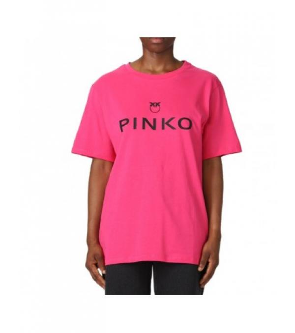 Pinko Logo Scanner T-shirt W 101704A12Y Χαρακτηριστικά: T-shirt με κοντό μανίκι και ελαφρώς υπερμεγέθη γραμμή κατασκευασμένο από αεριζόμενο βαμβακερό νήμα jersey, ειδικά επεξεργασμένο για να απομακρύνει το χνούδι και να του δώσει μια πιο λεία όψη Λογότυπο του κατασκευαστή Χρώμα: ροζ