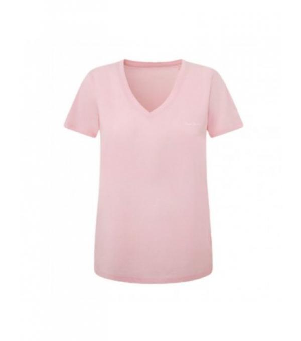 Χαρακτηριστικά: Γυναικείο T-shirt από την Pepe Jeans. Μοντέλο Lorette V Neck. Σύνθεση: 100% βαμβάκι. Ροζ.
