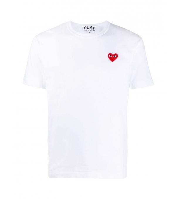 COMME des GARÇONS PLAY ΜΠΛΟΥΖΑΚΙΑ ΦούτερΤο λευκό μπλουζάκι του comme des garãgons παίζει σε βαμβάκι με gicollo Λογότυπο κεντημένο στο στήθος και ευθεία στρίφωμα100% Βαμβάκι