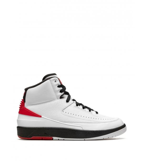 JORDAN ΠΑΠΟΥΤΣΙΑ Αθλητικά παπούτσιαJordan Air Jordan 2 Retro Chicago Sneakers Λευκά/Κόκκινα-Μαύρα πάνινα παπούτσια Varsity Λογότυπο Λαστιχένια σόλα Δερμάτινη Κατασκευή στο ΒιετνάμΔέρμα