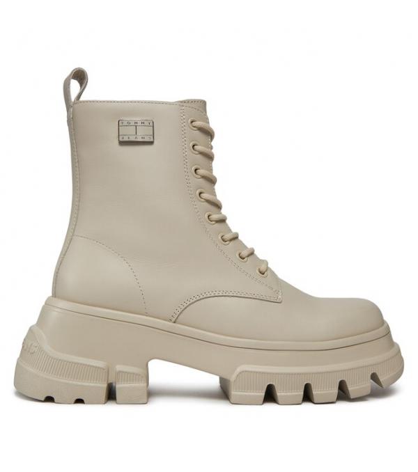 Ορειβατικά παπούτσια Tommy Jeans Tjw Chunky Leather Boot EN0EN02503 Bleached Stone AEV