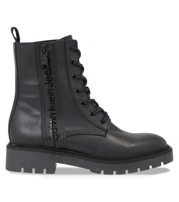 Ορειβατικά παπούτσια Calvin Klein Jeans Combat Mid Laceup Boot Wn YW0YW01255 Triple Black 0GT