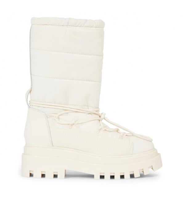 Μπότες Χιονιού Calvin Klein Jeans Flatform Snow Boot Nylon Wn YW0YW01146 Creamy White YBI