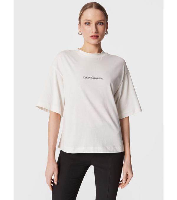 Calvin Klein Jeans T-Shirt J20J220514 Λευκό Loose Fit
