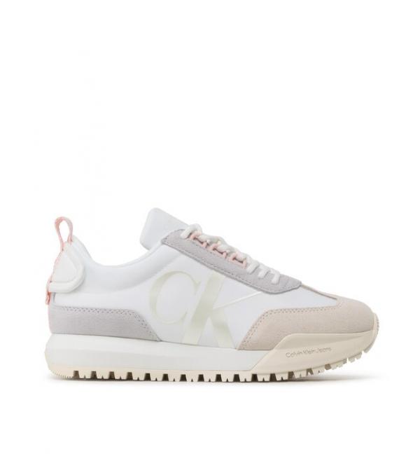 Calvin Klein Jeans Αθλητικά Toothy Runner Laceup Mix Pearl YW0YW01100 Λευκό