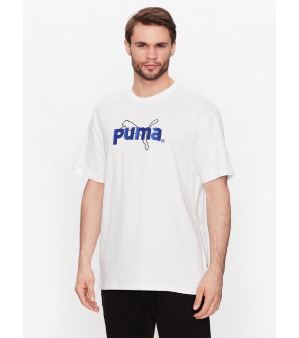Puma T-Shirt Team Graphic 538256 Λευκό Relaxed Fit