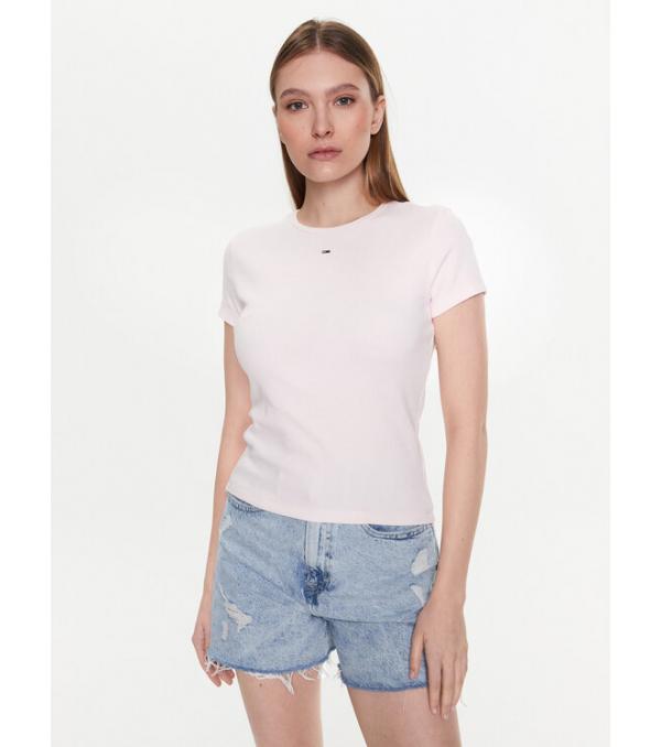 Tommy Jeans T-Shirt Essential DW0DW14876 Ροζ Slim Fit