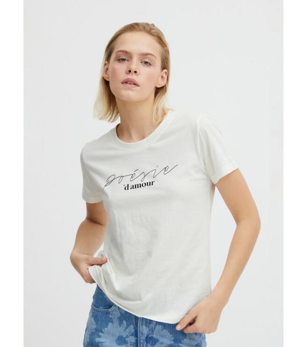 ICHI T-Shirt 20118084 Λευκό Regular Fit
