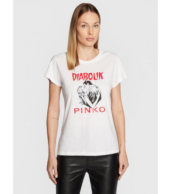 Pinko T-Shirt DIABOLIK Fabiana 1L1098 Y5SN Λευκό Regular Fit