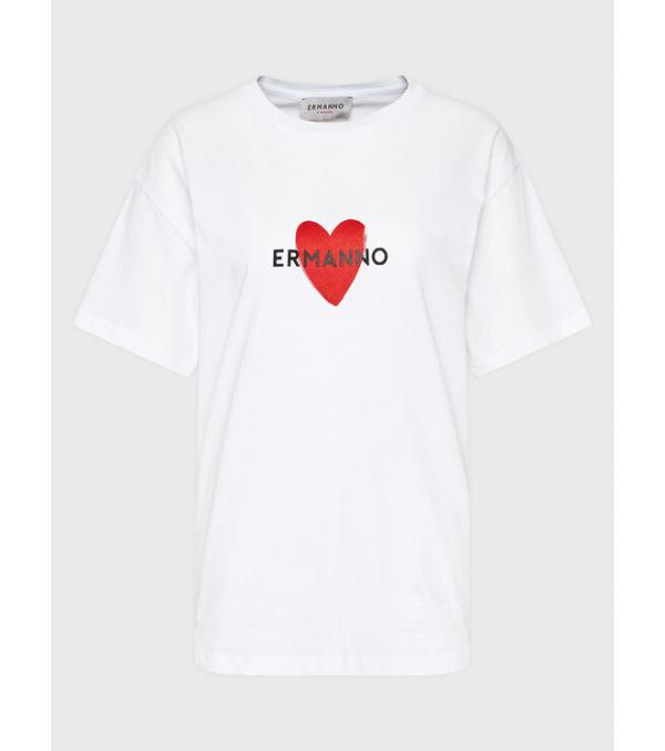 Ermanno Firenze T-Shirt D42EL023EK4 Λευκό Regular Fit