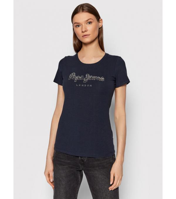 Pepe Jeans T-Shirt Beatrice PL504434 Σκούρο μπλε Slim Fit