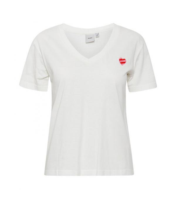ICHI T-Shirt 20118104 Λευκό Regular Fit