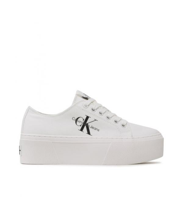 Calvin Klein Jeans Πάνινα παπούτσια Cupsole Low Txt YW0YW01033 Λευκό