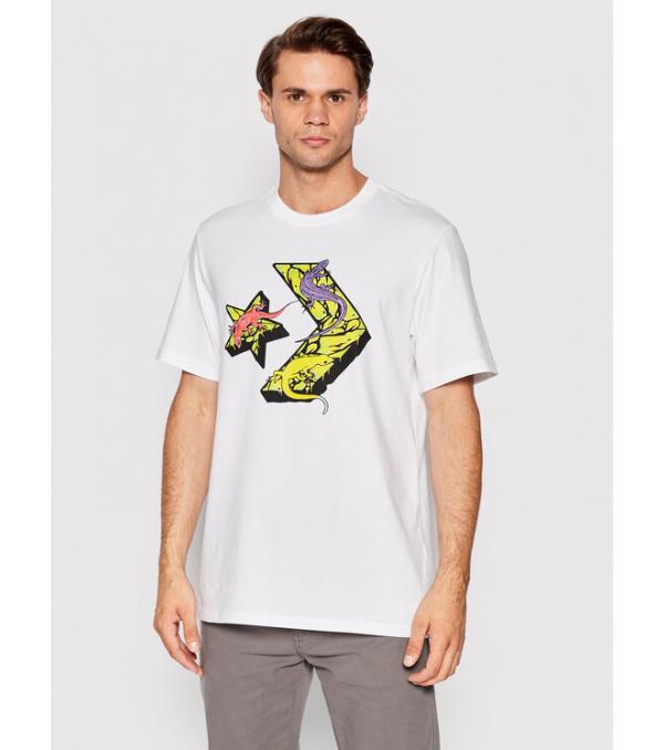 Converse T-Shirt Chevron Lizard Graphic 10023784-A01 Λευκό Standard Fit
