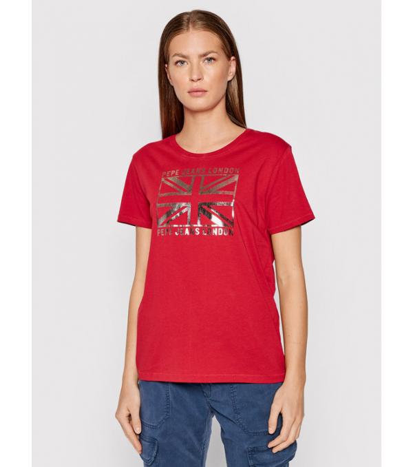 Pepe Jeans T-Shirt Zeldas PL505037 Κόκκινο Regular Fit