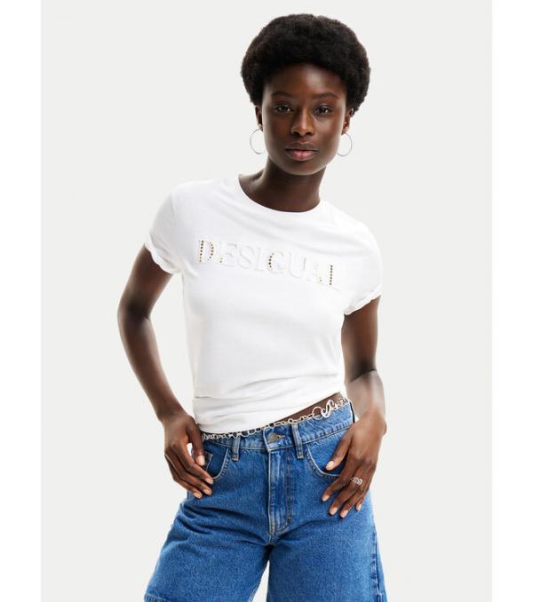 Desigual T-Shirt Dublin 24SWTK58 Λευκό Regular Fit