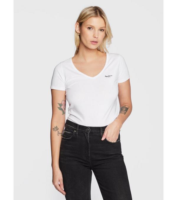 Pepe Jeans T-Shirt Corine PL505305 Λευκό Regular Fit