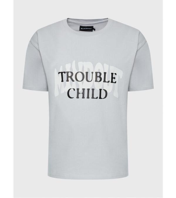 Mindout T-Shirt Unisex Trouble Child Γκρι Oversize