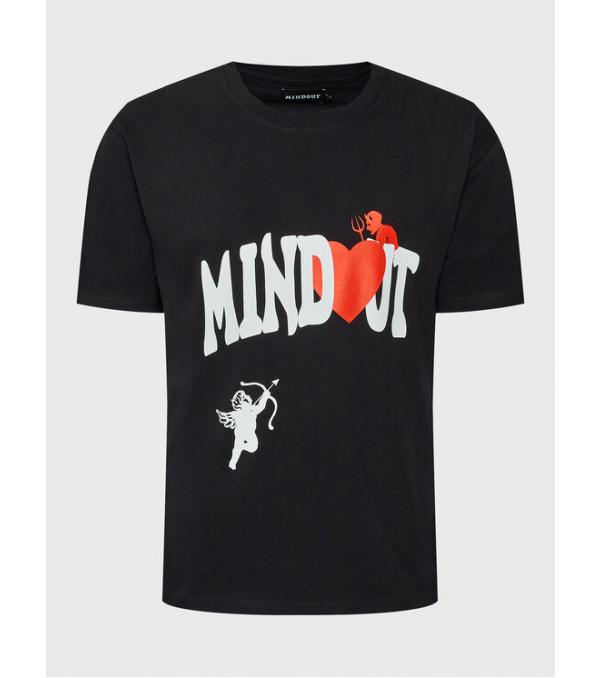 Mindout T-Shirt Unisex Heart Μαύρο Oversize