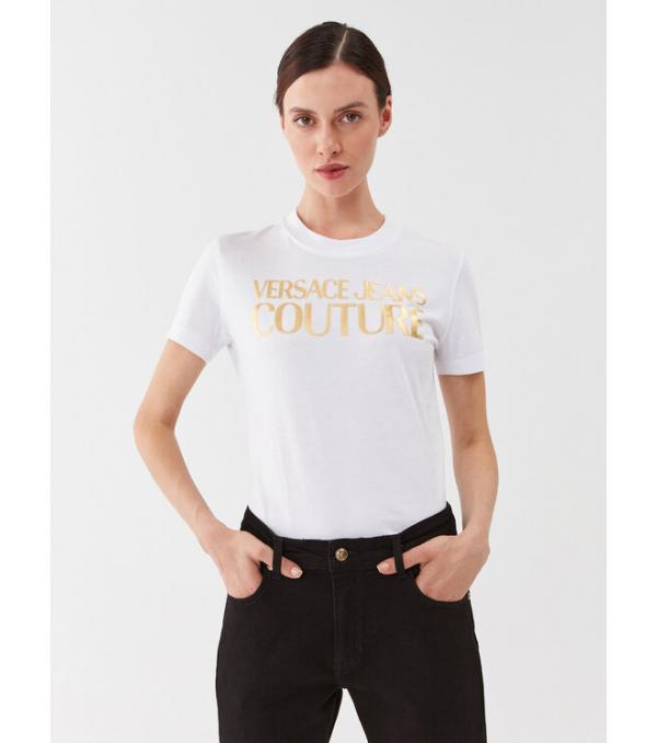 Versace Jeans Couture T-Shirt 75HAHT01 Λευκό Regular Fit