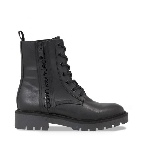 Calvin Klein Jeans Ορειβατικά παπούτσια Combat Mid Laceup Boot Wn YW0YW01255 Μαύρο