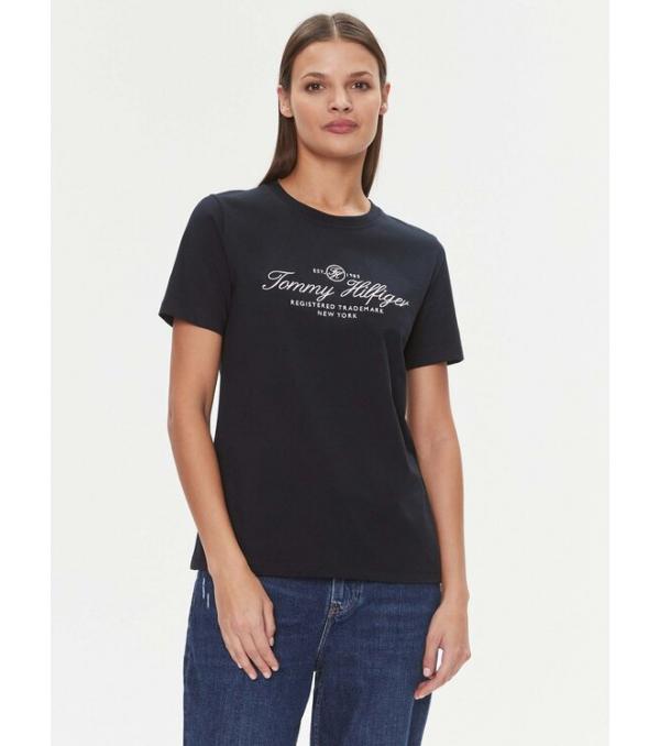 Tommy Hilfiger T-Shirt Script WW0WW40293 Σκούρο μπλε Regular Fit