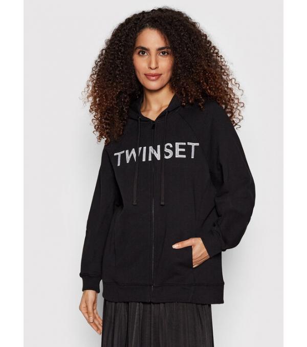 TWINSET Μπλούζα 221TP2160 Μαύρο Relaxed Fit