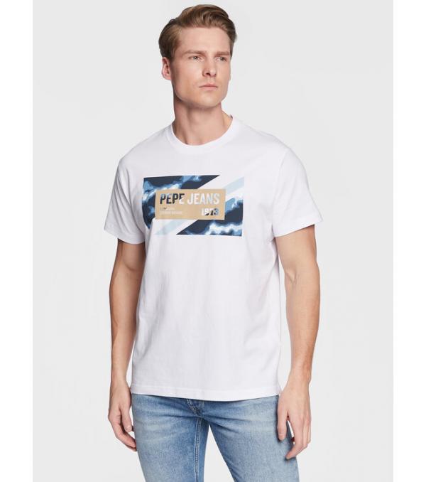 Pepe Jeans T-Shirt Rederick PM508685 Λευκό Regular Fit