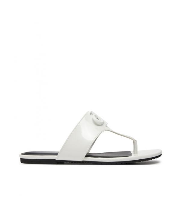 Calvin Klein Jeans Σαγιονάρες Flat Sandal Slide Toepost Mg Met YW0YW01342 Λευκό