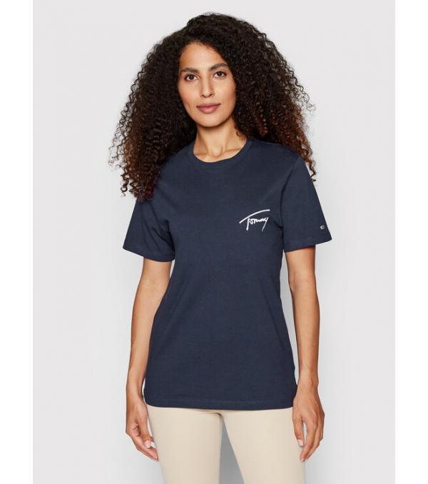 Tommy Jeans T-Shirt Signature DW0DW12940 Σκούρο μπλε Relaxed Fit