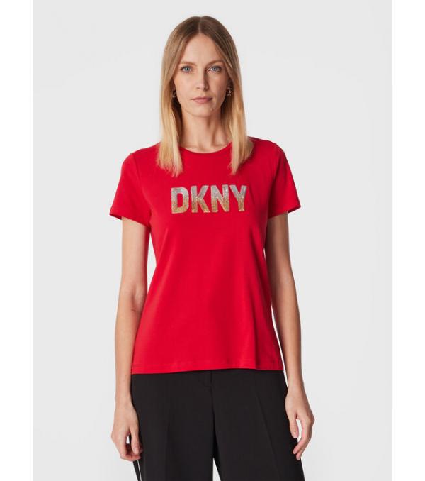 DKNY T-Shirt P2MH7OMQ Κόκκινο Regular Fit
