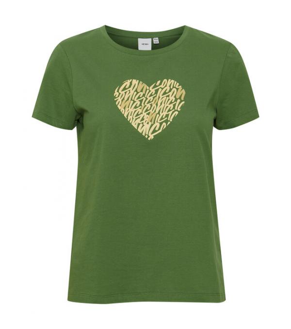 ICHI T-Shirt 20118132 Πράσινο Regular Fit