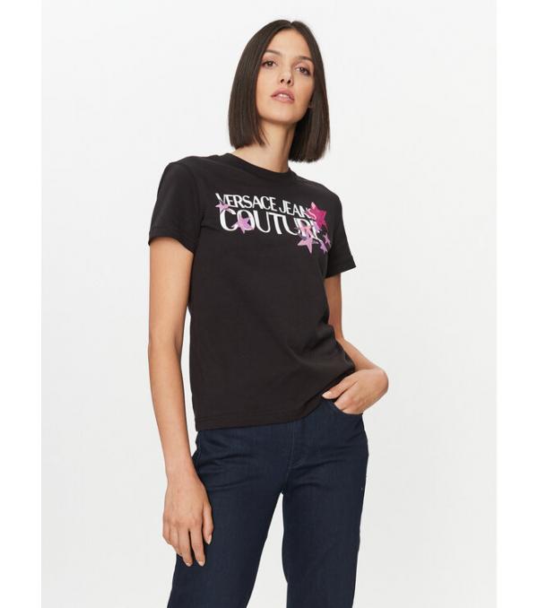 Versace Jeans Couture T-Shirt 75HAHT20 Μαύρο Regular Fit