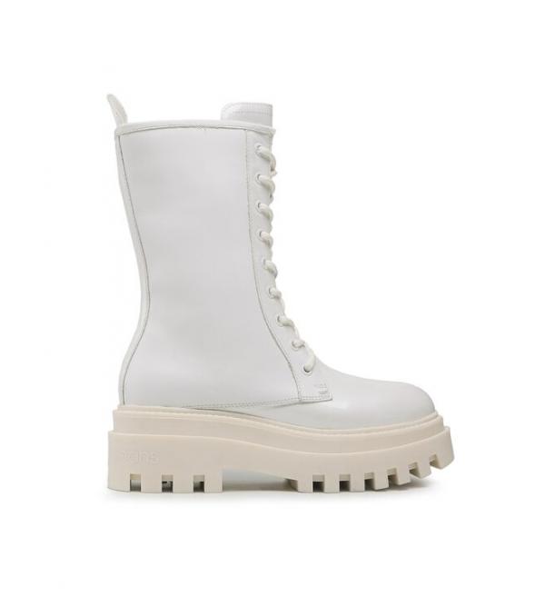 Calvin Klein Jeans Ορειβατικά παπούτσια Flatform Laceup Patent YW0YW00852 Λευκό