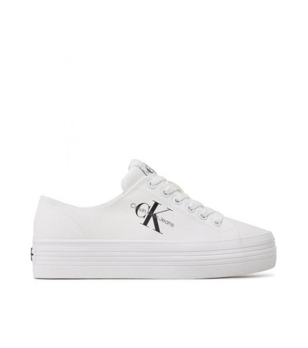Calvin Klein Jeans Πάνινα παπούτσια Vulc Flatform Essential Mono YW0YW01030 Λευκό