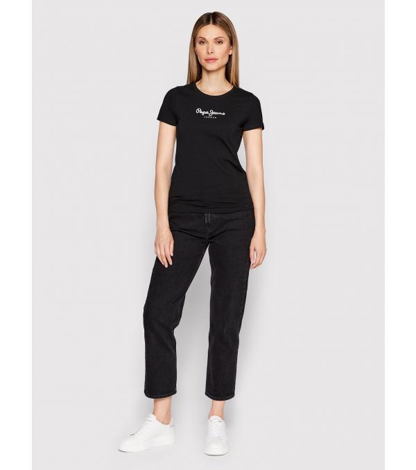 Pepe Jeans T-Shirt New Virginia PL505202 Μαύρο Slim Fit