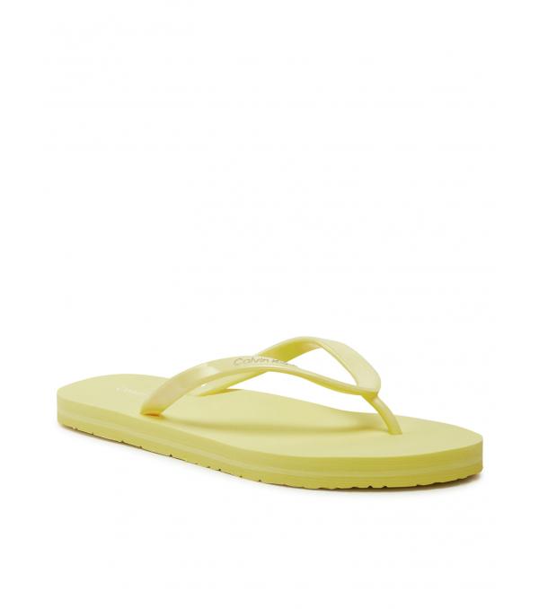 Calvin Klein Σαγιονάρες Flip Flop Deboss Logo Met HW0HW02043 Κίτρινο