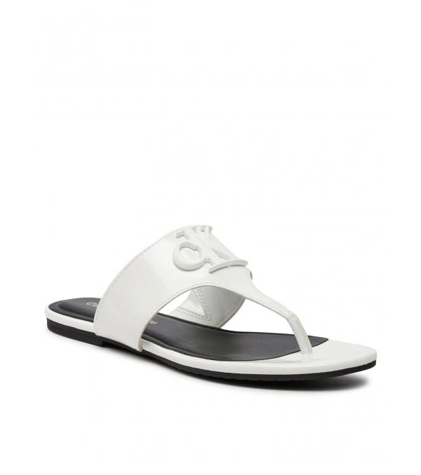 Calvin Klein Jeans Σαγιονάρες Flat Sandal Slide Toepost Mg Met YW0YW01342 Λευκό