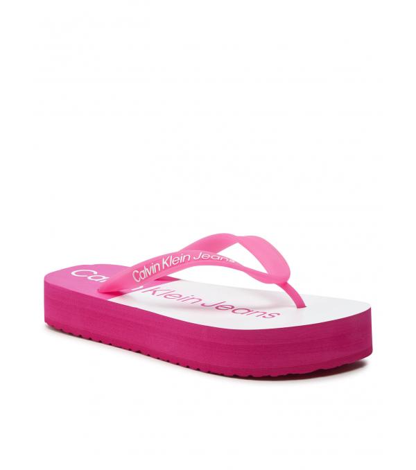 Calvin Klein Jeans Σαγιονάρες Beach Sandal Flatform Monologo YW0YW01617 Ροζ