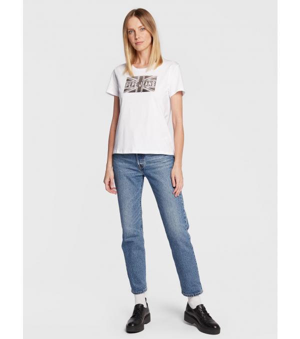 Pepe Jeans T-Shirt Pearl PL505222 Λευκό Regular Fit