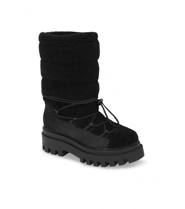 Calvin Klein Jeans Μπότες Χιονιού Flatform Snow Boot Sherpa Wn YW0YW01195 Μαύρο