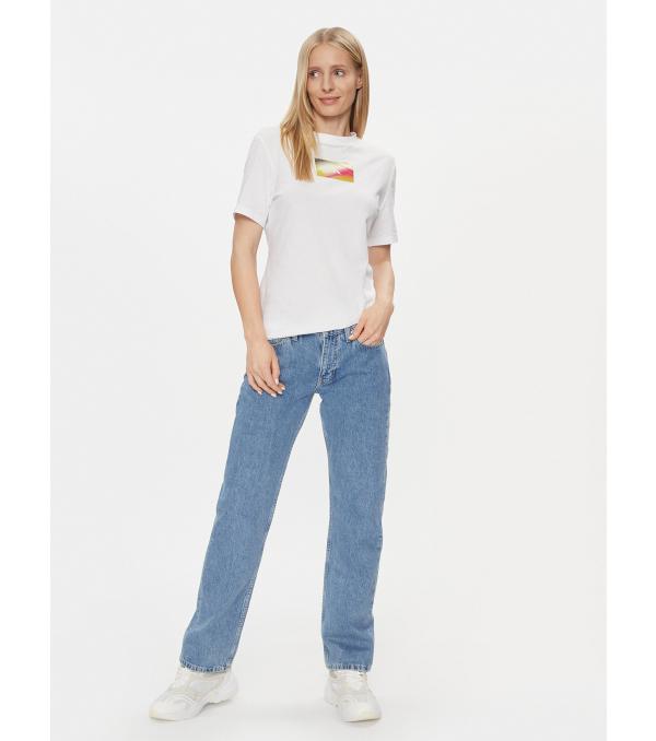 Calvin Klein Jeans T-Shirt Illuminated Box Logo Slim Tee J20J222898 Λευκό Slim Fit