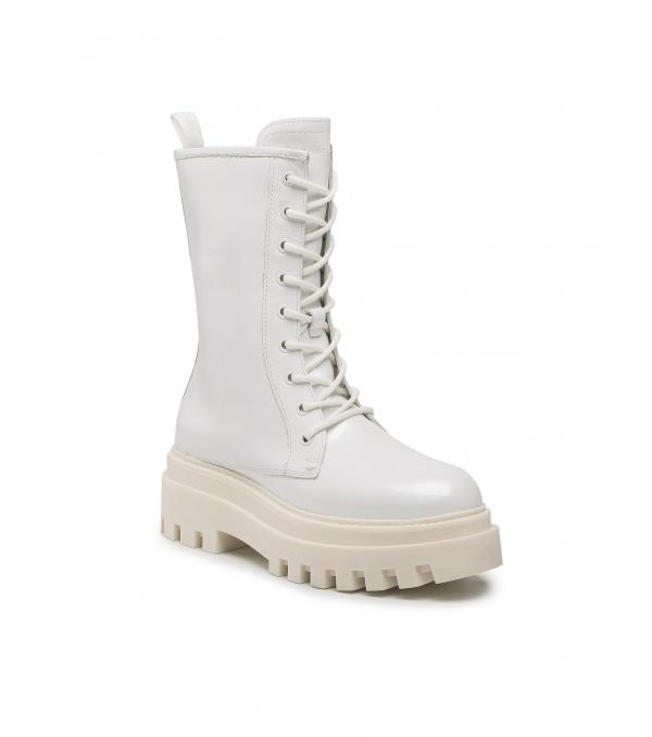 Calvin Klein Jeans Ορειβατικά παπούτσια Flatform Laceup Patent YW0YW00852 Λευκό