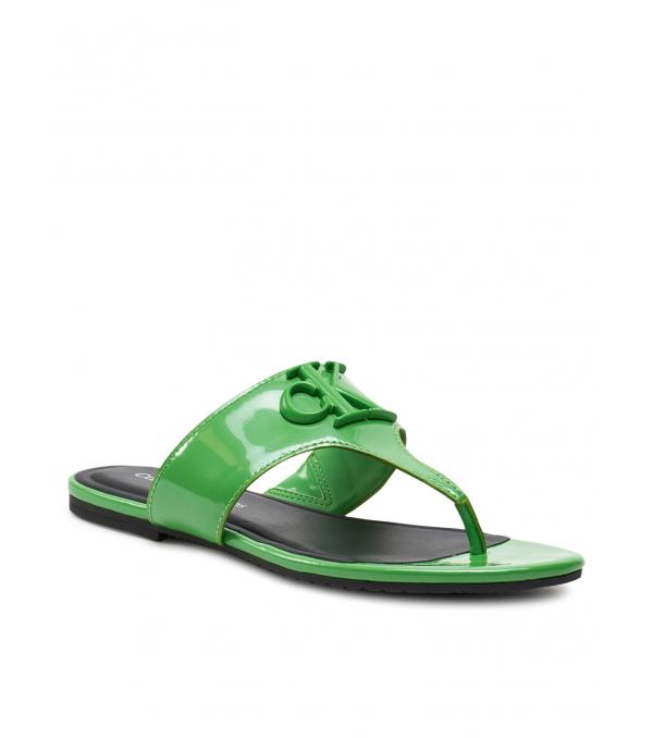 Calvin Klein Jeans Σαγιονάρες Flat Sandal Slide Toepost Mg Met YW0YW01342 Πράσινο