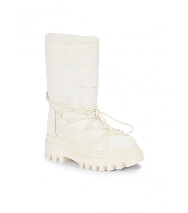 Calvin Klein Jeans Μπότες Χιονιού Flatform Snow Boot Nylon Wn YW0YW01146 Λευκό