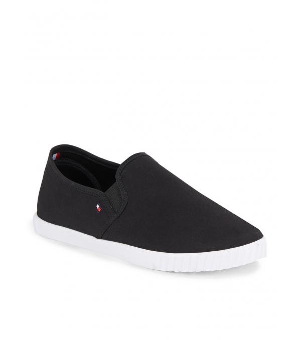 Tommy Hilfiger Πάνινα παπούτσια Canvas Slip-On Sneaker FW0FW07806 Μαύρο