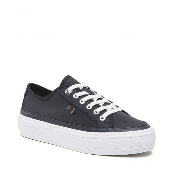 Tommy Hilfiger Πάνινα παπούτσια Essential Vulc Canvas Sneaker FW0FW07459 Σκούρο μπλε