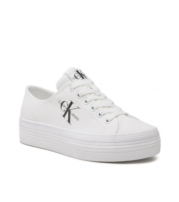Calvin Klein Jeans Πάνινα παπούτσια Vulc Flatform Essential Mono YW0YW01030 Λευκό