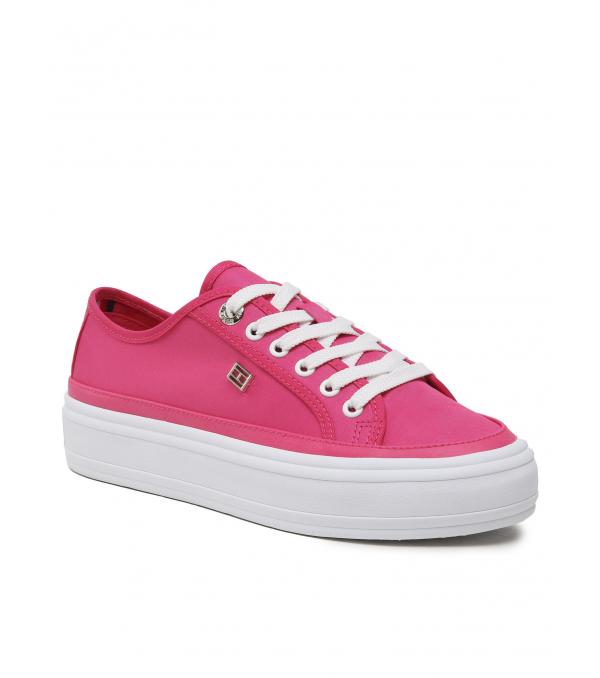 Tommy Hilfiger Πάνινα παπούτσια Essential Vulc Canvas Sneaker FW0FW07459 Ροζ